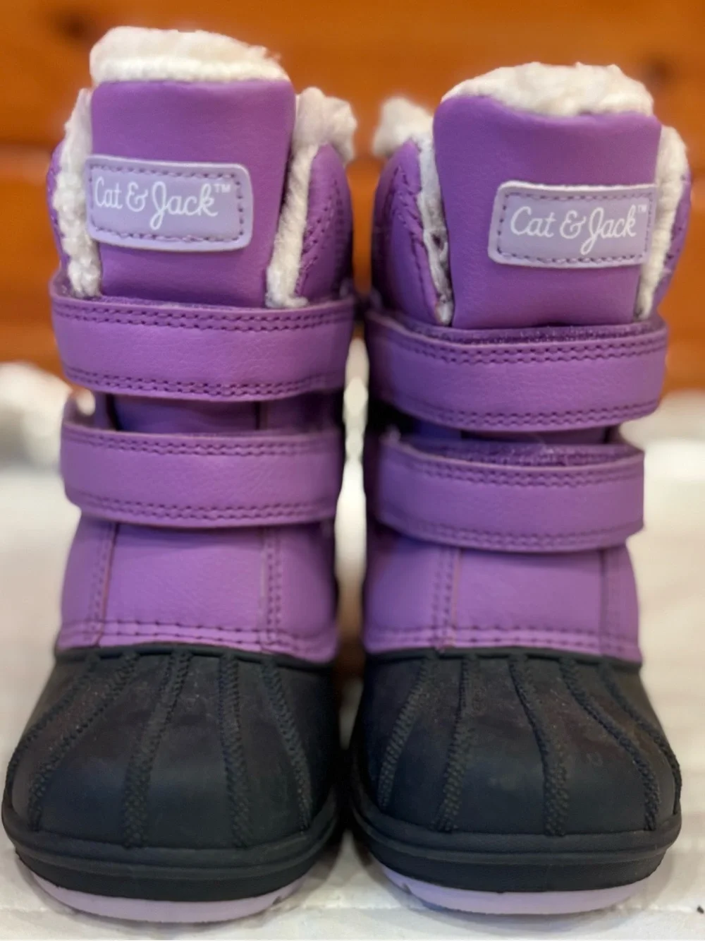 Cat & Jack Winter Waterproof Snow Boots Purple Faux Fur Toddler Girl Size 5 NWOT